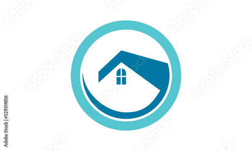 circle roof building home logo