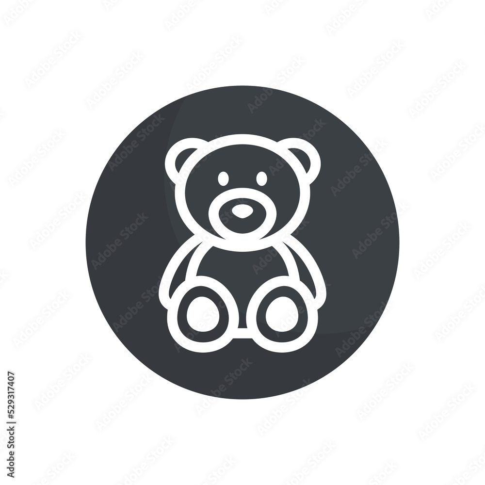 Icon soft (teddy bear). Pictogram for web or marketplace, clothing category. Isolated vector illustration on a white background. Icon soft (teddy bear). Pictogram for web or marketplace, clothing category. Isolated vector illustration on a white background.