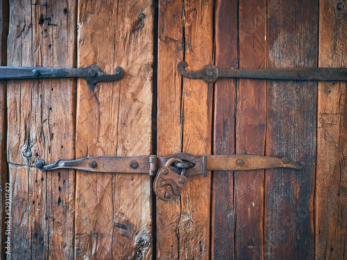 Close-up of closed wooden doors