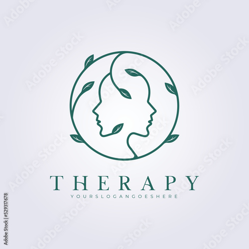 mental health, therapy help logo vector illustration design