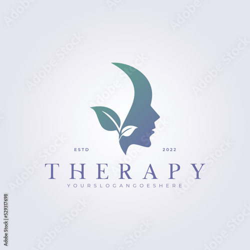 mental health therapy mind help logo vector illustration design