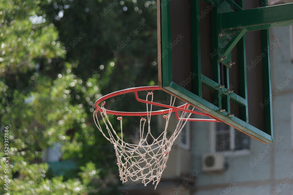 basketball basket in schools yard