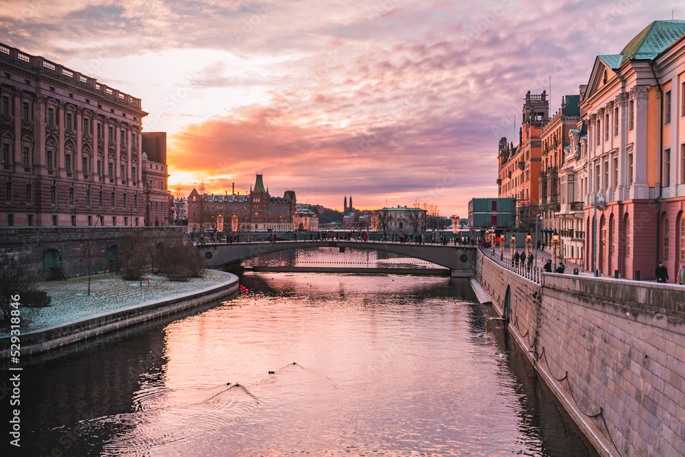 Sunset over Stockholm Sweden