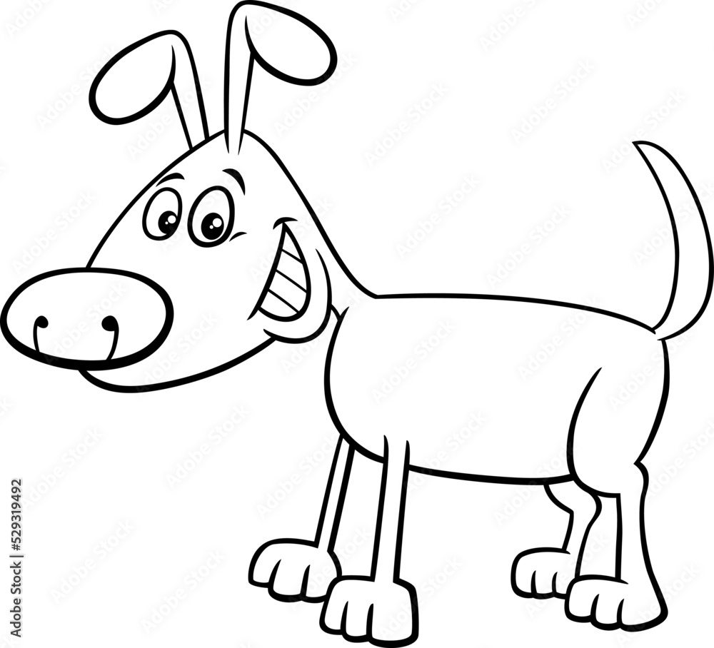 cartoon funny dog animal character coloring page cartoon funny dog animal character coloring page