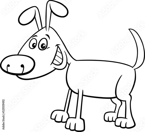 cartoon funny dog animal character coloring page