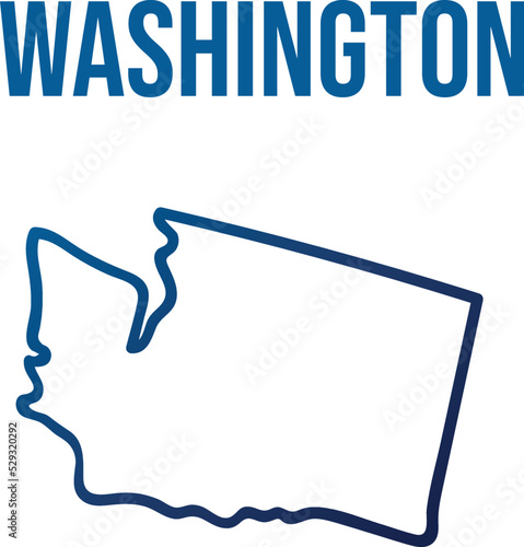 Washington state outline blue gradient map
