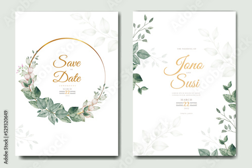 Beautiful Roses watercolor wedding invitation card 