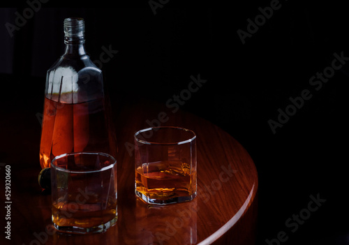 Bottle and glass of whisky