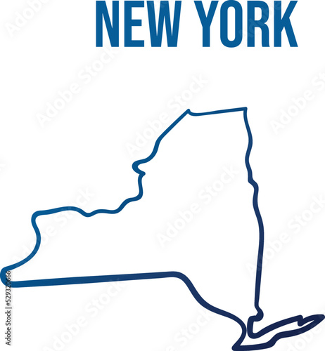 New York state outline blue gradient map