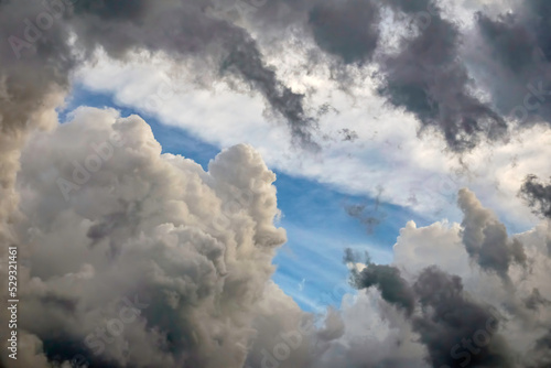 Dramatic evening cloudscape before a storm late in spring