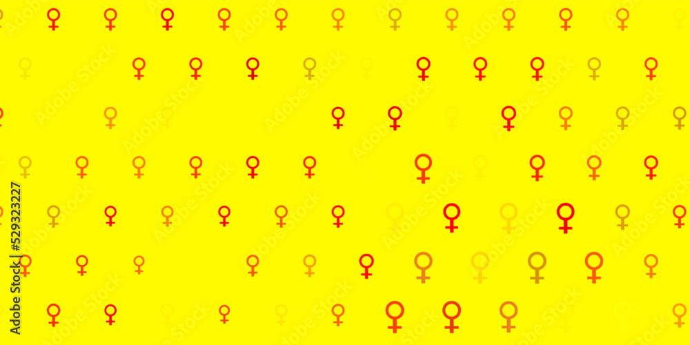 Light Red, Yellow vector pattern with feminism elements. Light Red, Yellow vector pattern with feminism elements.