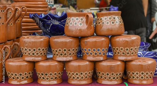 Tazas en venta en mercado de México
