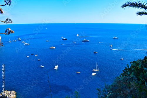 Boats on the sea on Capri Island, Italy