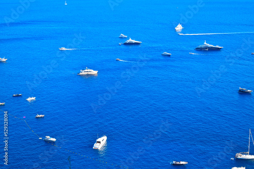 Boats on the sea on Capri Island  Italy