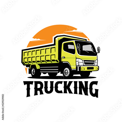 Premium Trucking Logo Silhouette Vector Illustration Isolated