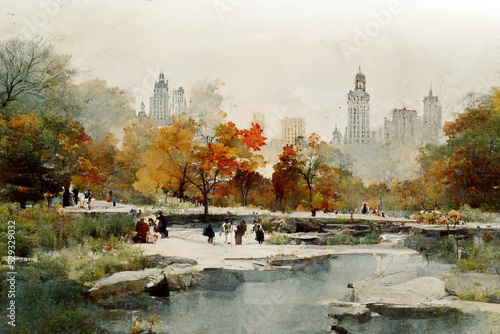 ニューヨークの公園風景