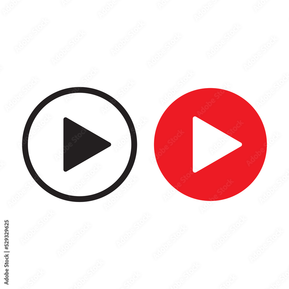 Play icons, buttons, black symbol Play icons, buttons, black symbol