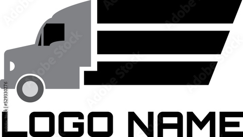 Trucking company logo concept. Ready made logo template set vector isolated