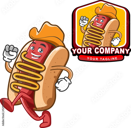 hotdog mascot logo template
