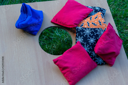 Bats, Spiders and Halloween Fun with Corn Hole or Bean Bag Toss Competition or Game