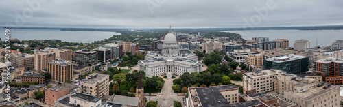 Panoramic of Madison Wisconsin and Capitol 