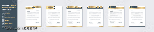 Modern and elegant gold luxury letterhead design template for corporate stationery design with editable format eps10