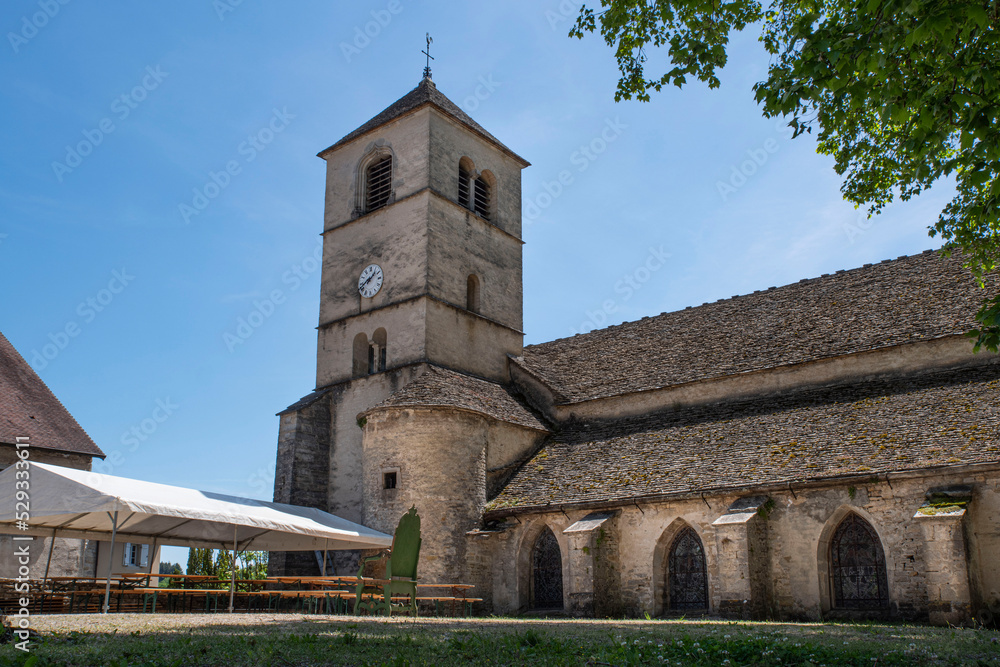 Old village church of Château Chalon in the Jura in France