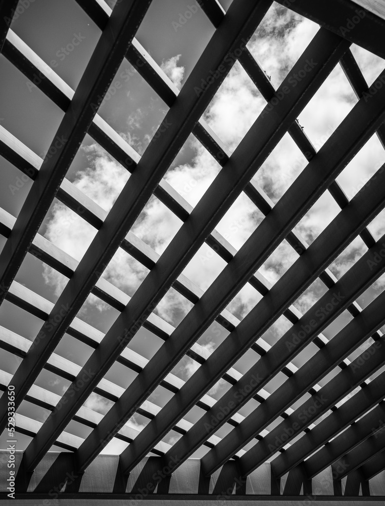 Black Parallel Planking with Sky Above. Black Parallel Planking with Sky Above.