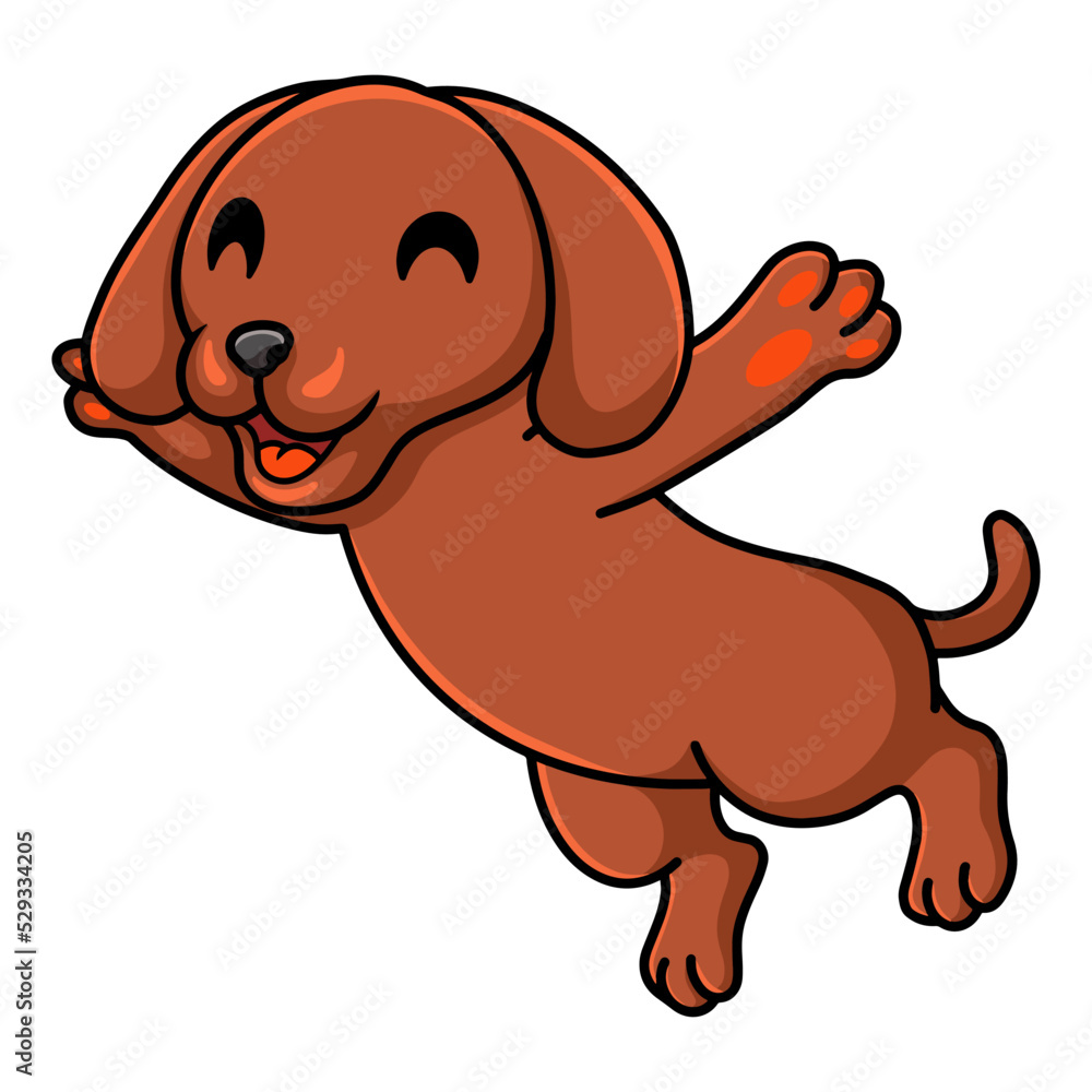 Cute dachshund dog cartoon posing Cute dachshund dog cartoon posing