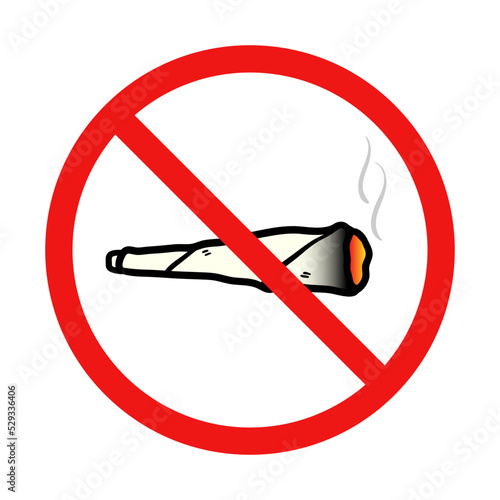 No Blunt or Joint Sign on White Background