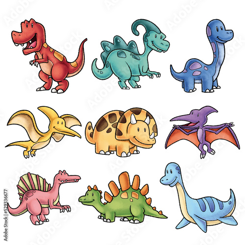 Set dibujo dinosaurios para niños