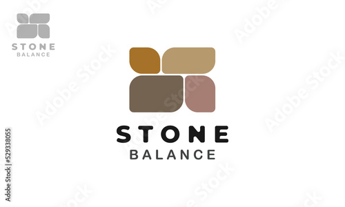 Balanced Stone Logo Design ,Vector Template