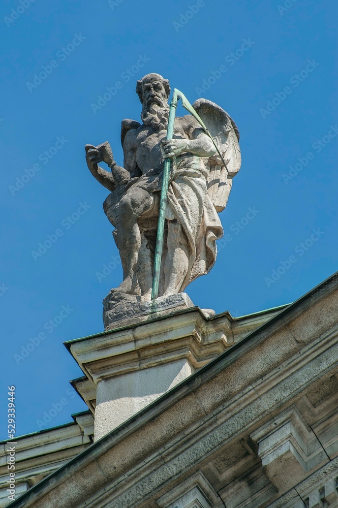 Death, fugure at the Justice Palace, Munich, Upper Bavaria, Bavaria, Germany, Europe