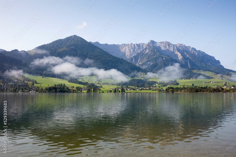 Walchsee, Zahmer Kaiser, Kaiserwinkl, Kaiser Mountains, Tyrol, Austria, Europe