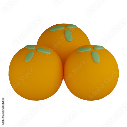 3d oranges on a plate