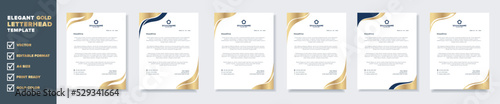 Modern and elegant gold luxury letterhead design template for corporate stationery design with editable format eps10