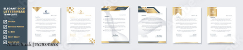 Modern and elegant gold luxury letterhead design template for corporate stationery design with editable format eps10