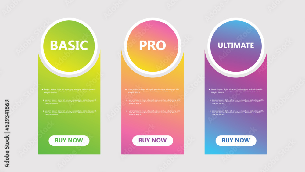 Fototapeta premium Pricing table design for website business .vector template illustration for application