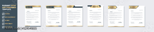 set of modern and elegant gold luxury letterhead design template for corporate stationery design with editable format eps10