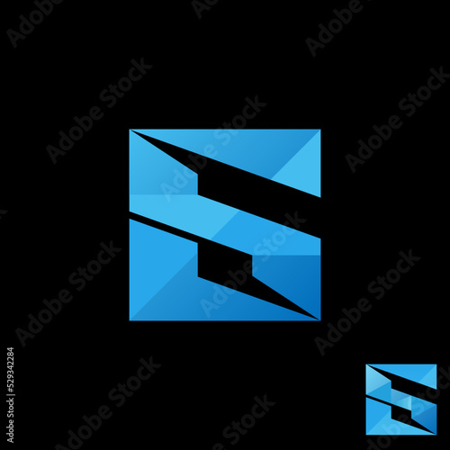 Simple and unique letter or word S font on square rectangular image graphic icon logo design abstract concept vector stock. Can be used as symbol related to initial or monogram