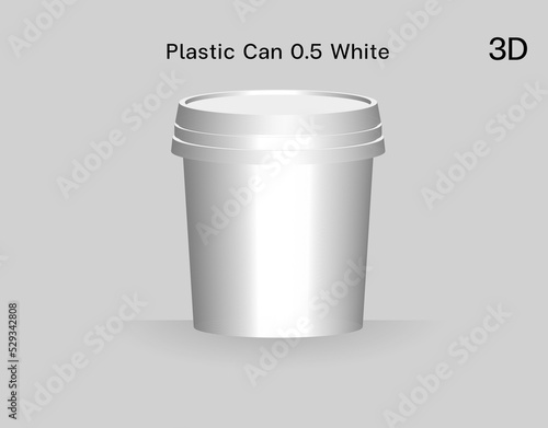 Plastic Can 500 gram white for mockup