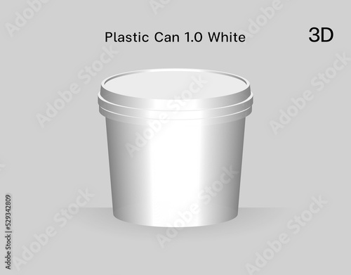 Plastic Can 500 gram white