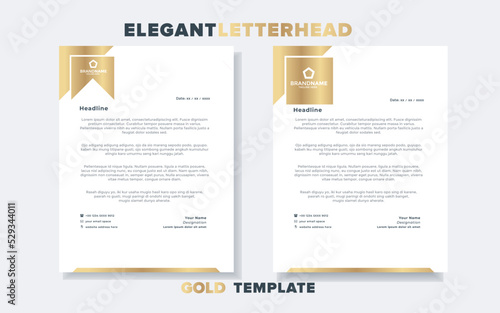 set of modern and elegant gold luxury letterhead design template for corporate stationery design with editable format eps10