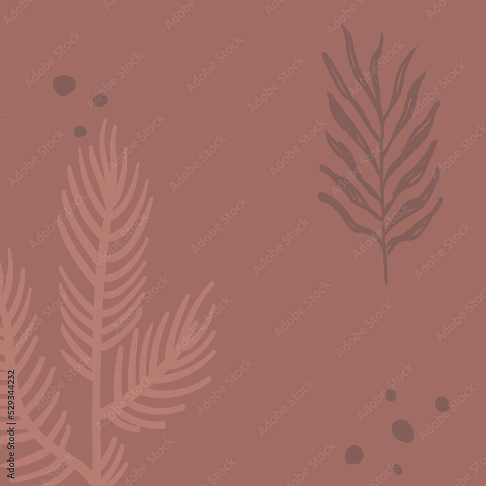 Background with organic abstract shapes and leaves. Line in pastel colors. Background in minimalist style. Contemporary vector Illustration. Background with organic abstract shapes and leaves. Line in pastel colors. Background in minimalist style. Contemporary vector Illustration.