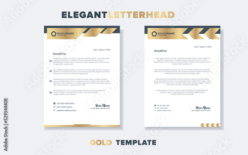 Modern and elegant gold luxury letterhead design template for company stationery design editable format eps10