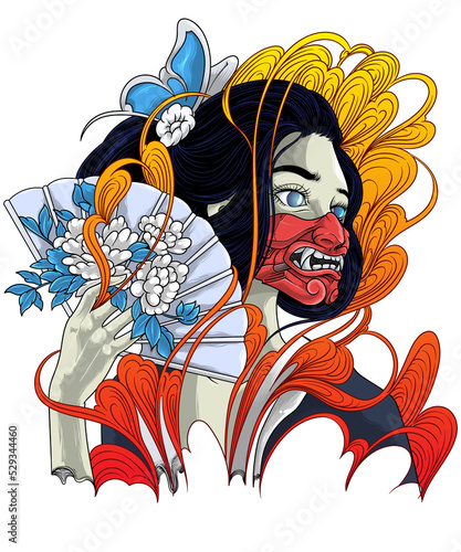 DEMON GEISHA  Illustrations design for clothing