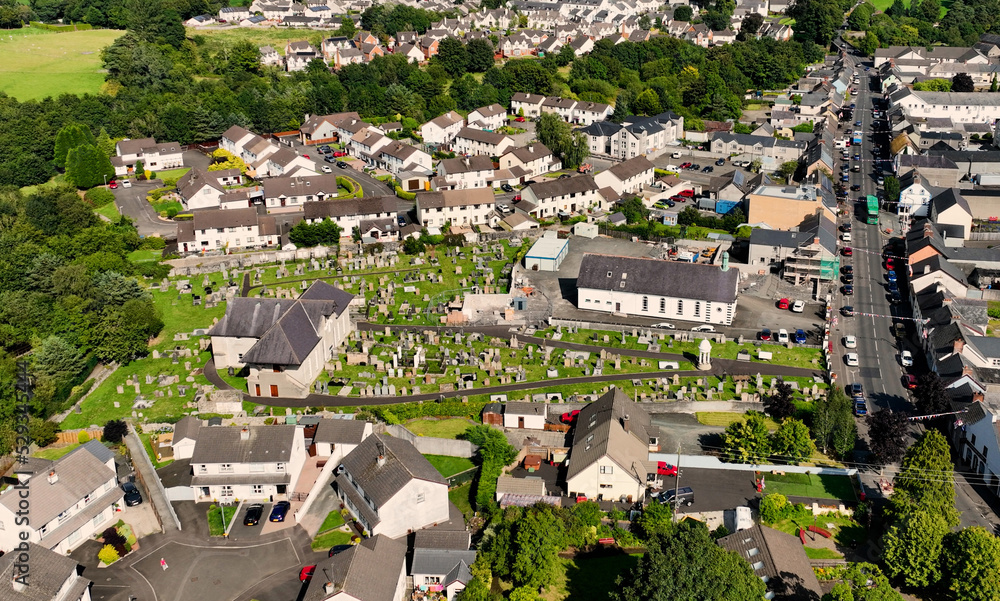 Aerial photo of First Broughshane Presbyterian Church County Antrim Northern Ireland