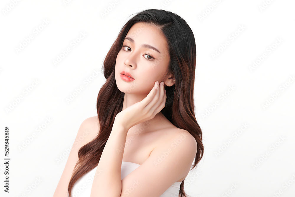 Beautiful young asian woman with clean fresh skin on white background, Face care, Facial treatment, Cosmetology, beauty and spa, Asian women portrait. Beautiful young asian woman with clean fresh skin on white background, Face care, Facial treatment, Cosmetology, beauty and spa, Asian women portrait.