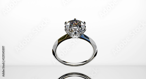Bild auf Leinwand 3D White diamond white gold ring jewelry luxury gem glossy and shiny special gif