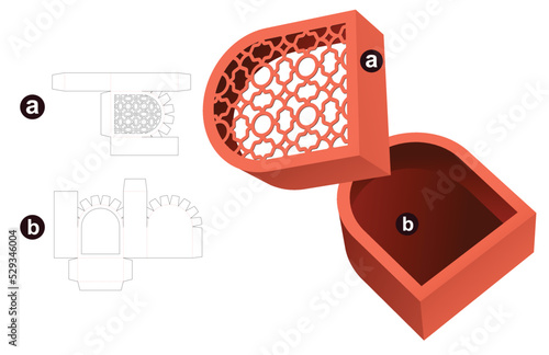 packaging box die cut template and 3D mockup